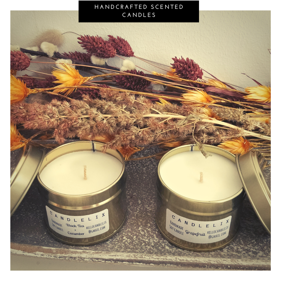 Scented Candles in Gold Tin